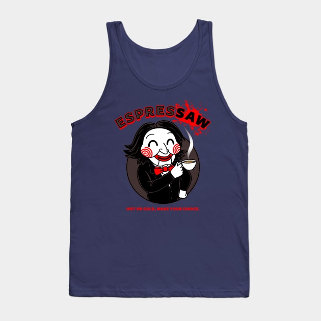 Espressaw Funny Horror Slasher Movie Coffee Tank Top by BoggsNicolas